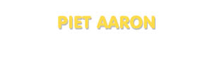 Der Vorname Piet Aaron